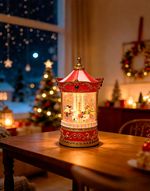 Dekoráció MagicHome Karácsony, Körhinta, LED meleg fehér, 3xAA, 12,3x12,3x24,5 cm