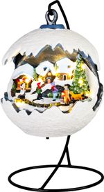 Decoration MagicHome Christmas, Snowy Landscape, 3xLED warm white, 3xAA, 18.5x18.5x22 cm