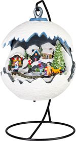 Decoration MagicHome Christmas, Snowy Landscape, 3xLED warm white, 3xAA, 18.5x18.5x22 cm