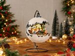 Decoration MagicHome Christmas, Snowy Landscape, 3xLED warm white, 3xAA, 18.5x18.5x22 cm