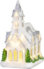Dekoráció MagicHome Karácsony, Templom, 22xLED meleg fehér, 3xAA, 21x16x29 cm