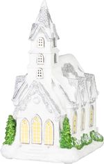Dekoráció MagicHome Karácsony, Templom, 22xLED meleg fehér, 3xAA, 21x16x29 cm