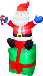 Dekoráció MagicHome Karácsony, Santa, 3xLED fehér, IP44, 100x84x180 cm