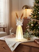 Decoration MagicHome Christmas, Angel, 3xLED warm white, IP20, 16.5x11.5x41.5 cm
