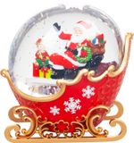 Decoration MagicHome Christmas, Sleigh, Snow Globe, LED warm white, 3xAAA, 16.8x11x19.5 cm