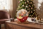 Decoration MagicHome Christmas, Sleigh, Snow Globe, LED warm white, 3xAAA, 16.8x11x19.5 cm