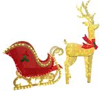 Decoration MagicHome Christmas, Deer with Sleigh, 448xLED warm white, IP44, 155/75 cm