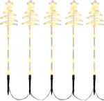 Decoration MagicHome Christmas, Tree on a stick, 50xLED warm white, 11x15/43 cm, pack of 5 pcs