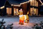 Dekoráció MagicHome Karácsony, Kutya, 50xLED hideg fehér, IP44, 34x12x33 cm