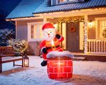 Dekoráció MagicHome Karácsony, Télapó, 3xLED hideg fehér, IP44, 1,2 m