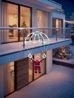Decoration MagicHome Christmas, Santa with parachute, 116xLED white, IP44, 50x73 cm
