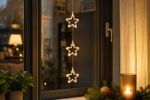 Dekoráció MagicHome Karácsony, Csillagok, 44xLED meleg fehér, IP44, 3xAA, 55,5 cm
