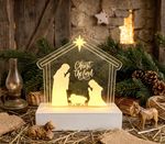 Decoration MagicHome Christmas, Nativity Scene, 10xLED warm white, IP20, 2xAA, 15x5.8x17.5 cm