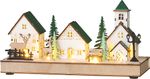 Decoration MagicHome Christmas, Houses, 5xLED warm white, 2xAAA, IP20, 29x10x15 cm