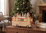 Decoration MagicHome Christmas, Bus, 8xLED warm white, 2xAAA, IP20, 27.7x7.5x19 cm