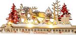 Decoration MagicHome Christmas, Santa on sleigh, 8xLED warm white, 2xAAA, IP20, 35x6x16 cm