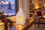 Lámpás MagicHome Karácsony, Fenyőfa, 1xLED meleg fehér, 1xCR2032, IP20, 6,2x6,2x13,5 cm