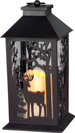 Lantern MagicHome Christmas, Deer, 1xLED warm white, 3xAAA, IP20, 14x14x30 cm