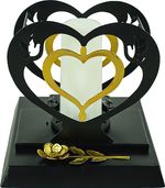 Decoration MagicHome, Heart with Candle, IP44, for grave, solar, 17x15x19 cm