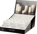 Candle, LED, white, timer, indoor, 75x75x100mm, sellbox 12 pcs