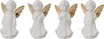 Decoration, Angel, white with golden wings, 9x6x14 cm, mix of designs