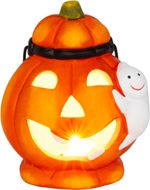 Decoration MagicHome Nature, pumpkin, with light, terracotta, 7.5x8x10 cm