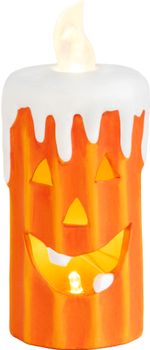 Decoration MagicHome Nature, pumpkin, candle, with light, terracotta, 6.8x6.8x16 cm