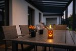 Decoration MagicHome Nature, pumpkin, candle, with light, terracotta, 6.8x6.8x16 cm