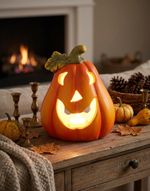 Decoration MagicHome Nature, pumpkin, with light, terracotta, 10.2x10.8x12.8 cm