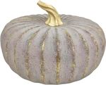 Decoration MagicHome Nature, pumpkin, polyresin, grey, 33.3x33.8x21.2 cm