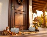 Decoration MagicHome Nature, pumpkin, polyresin, grey, 33.3x33.8x21.2 cm