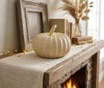 Decoration MagicHome Nature, pumpkin, polyresin, cream, 16.2x16.2x12.2 cm