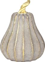 Decoration MagicHome Nature, pumpkin, polyresin, grey, 12.2x12.2x16.2 cm
