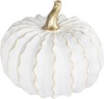 Decoration MagicHome Nature, pumpkin, polyresin, white, 20.3x20.5x16.8 cm