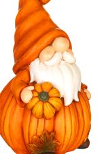 Decoration MagicHome Nature, dwarf with pumpkin, magnesia, 22.2x23x36.8 cm