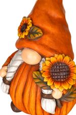 Decoration MagicHome Nature, dwarf with sunflower, magnesia, 22x24.2x38 cm