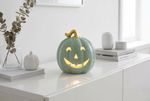 Decoration MagicHome Nature, pumpkin, with light, porcelain, mint, 14.8x15.6x16.4 cm