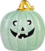 Decoration MagicHome Nature, pumpkin, with light, porcelain, mint, 10.2x12.8x13.8 cm