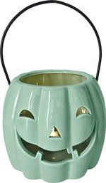 Decoration MagicHome Nature, pumpkin, with light, porcelain, mint, 12.3x12.1x10 cm