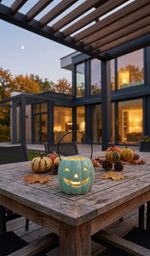 Decoration MagicHome Nature, pumpkin, with light, porcelain, mint, 12.3x12.1x10 cm