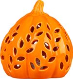 Decoration MagicHome Nature, pumpkin, with light, porcelain, 11.5x11.5x12.1 cm