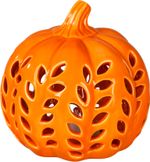 Decoration MagicHome Nature, pumpkin, with light, porcelain, 10.5x10.5x10.6 cm