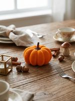 Decoration MagicHome Nature, pumpkins, in a net, 8x5 cm, pack of 9 pcs