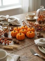 Decoration MagicHome Nature, pumpkins, in a net, 8x5 cm, pack of 9 pcs