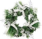 Veniec MagicHome Vianoce, prírodný, s mašľami, 35 cm