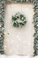 Christmas Wreath MagicHome, natural, with bows, 35 cm