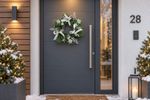 Wreath MagicHome Christmas, natural, with bows, 35 cm