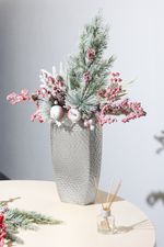 Vetvička MagicHome Vianoce, zasnežená, so šípkami, 34 cm