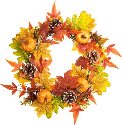 Wreath MagicHome Christmas, yellow, 40 cm