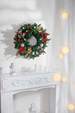 Kvet MagicHome Vianoce, Poinssetia, červená, 24 cm, veľkosť kvetu: 24 cm